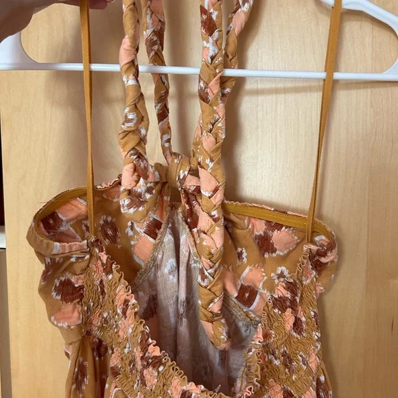 Aerie Tan and Pink Tiered Bubble Maxi Dress - Picture 4 of 6